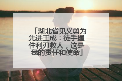湖北省见义勇为先进王成：徒手握住利刃救人，这是我的责任和使命