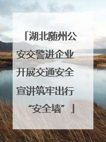 湖北随州公安交警进企业开展交通安全宣讲筑牢出行“安全墙”