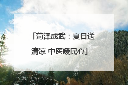 菏泽成武：夏日送清凉 中医暖民心