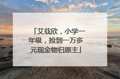 艾载欣，小学一年级，捡到一万多元现金物归原主
