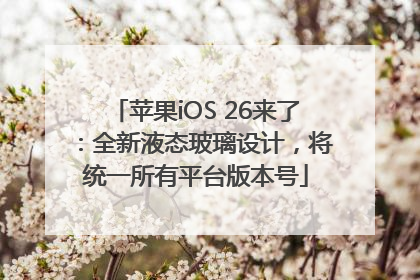 苹果iOS 26来了：全新液态玻璃设计，将统一所有平台版本号