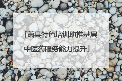 萧县特色培训助推基层中医药服务能力提升