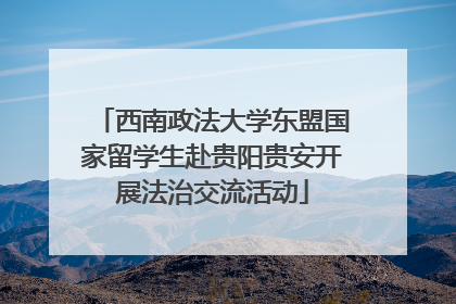 西南政法大学东盟国家留学生赴贵阳贵安开展法治交流活动