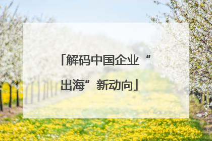 解码中国企业“出海”新动向