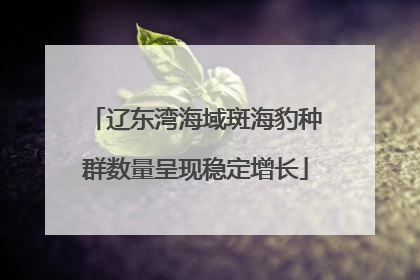 辽东湾海域斑海豹种群数量呈现稳定增长