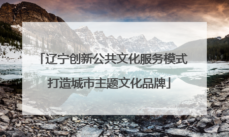 辽宁创新公共文化服务模式 打造城市主题文化品牌