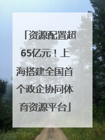 资源配置超65亿元！上海搭建全国首个政企协同体育资源平台