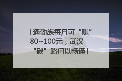 通勤族每月可“赚”80~100元，武汉“碳”路何以畅通