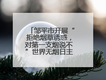 邹平市开展“拒绝烟草诱惑，对第一支烟说不”世界无烟日主题宣传活动