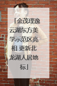 金茂璞逸云湖东方美学示范区亮相 更新北龙湖人居地标