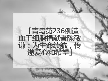 青岛第236例造血干细胞捐献者陈敬谦：为生命续航，传递爱心和希望