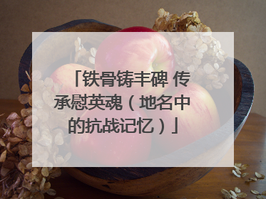 铁骨铸丰碑 传承慰英魂（地名中的抗战记忆）