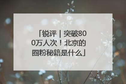 锐评｜突破800万人次！北京的圈粉秘籍是什么