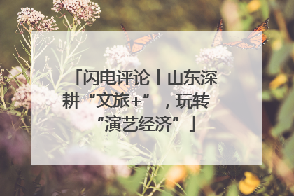 闪电评论丨山东深耕“文旅+”，玩转“演艺经济”