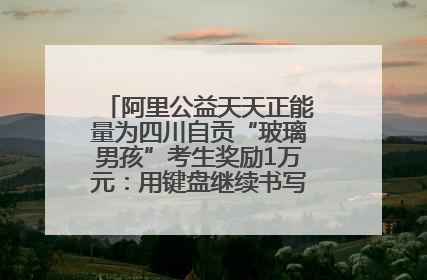 阿里公益天天正能量为四川自贡“玻璃男孩”考生奖励1万元：用键盘继续书写不设限的人生