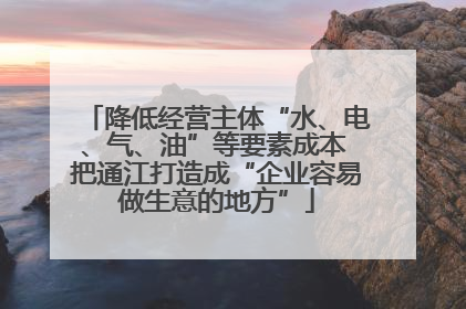降低经营主体“水、电、气、油”等要素成本 把通江打造成“企业容易做生意的地方”