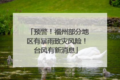 预警！福州部分地区有暴雨致灾风险！台风有新消息