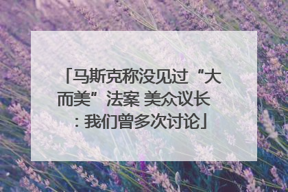 马斯克称没见过“大而美”法案 美众议长：我们曾多次讨论