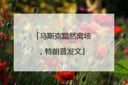 马斯克黯然离场，特朗普发文