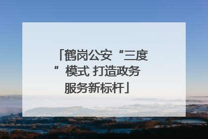 鹤岗公安“三度”模式 打造政务服务新标杆