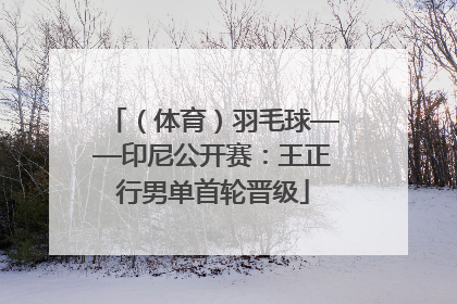 （体育）羽毛球——印尼公开赛：王正行男单首轮晋级