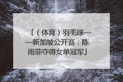 （体育）羽毛球——新加坡公开赛：陈雨菲夺得女单冠军