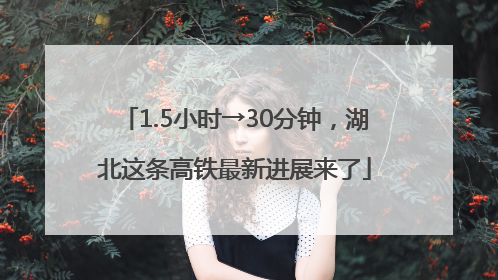 1.5小时→30分钟，湖北这条高铁最新进展来了