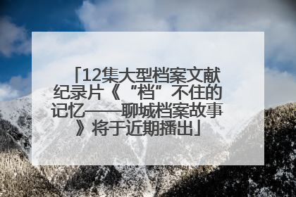 12集大型档案文献纪录片《“档”不住的记忆——聊城档案故事》将于近期播出