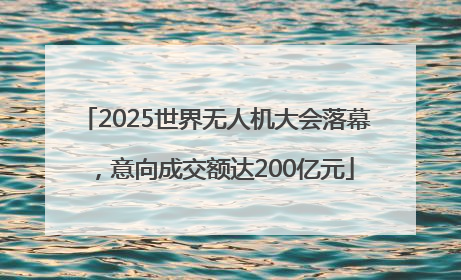 2025世界无人机大会落幕，意向成交额达200亿元