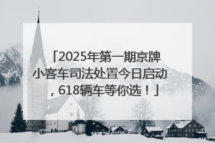 2025年第一期京牌小客车司法处置今日启动，618辆车等你选！