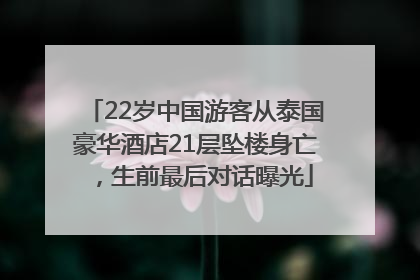 22岁中国游客从泰国豪华酒店21层坠楼身亡，生前最后对话曝光