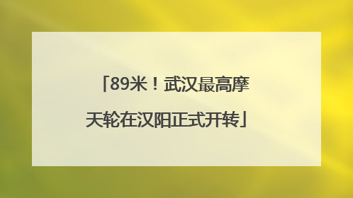 89米！武汉最高摩天轮在汉阳正式开转